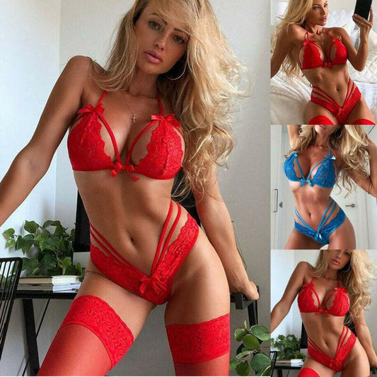 Sultry Bowknot Lace Lingerie Set - Sexy and Alluring - Artsi Chic Boutique