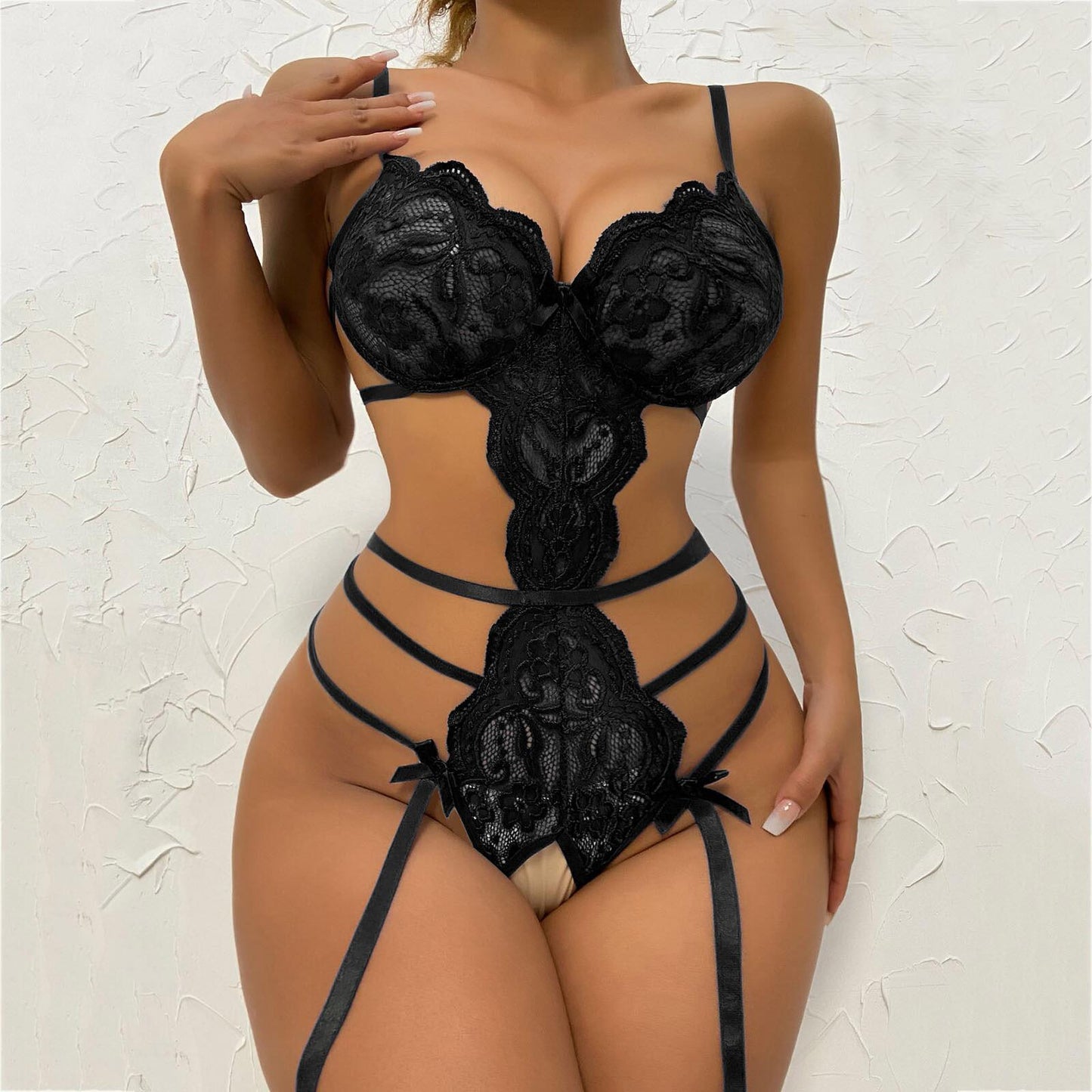 Alluring Lace Transparent Bodysuit - Sexy Women's Pajamas - Artsi Chic Boutique