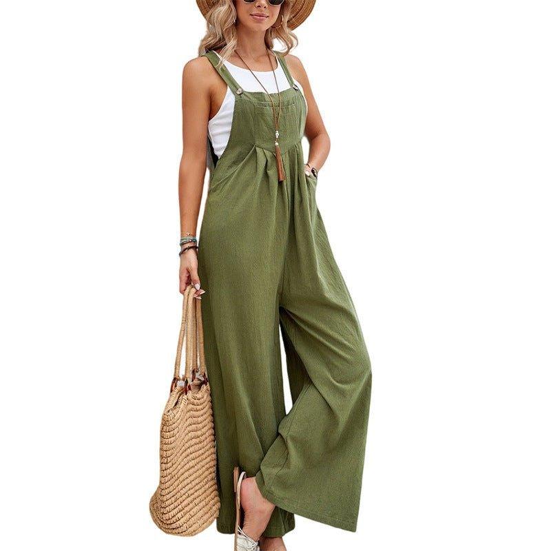 Chic & Comfy: Women's Casual Loose Bib Overalls with Pockets - Artsi Chic Boutique