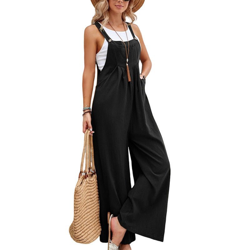 Chic & Comfy: Women's Casual Loose Bib Overalls with Pockets - Artsi Chic Boutique