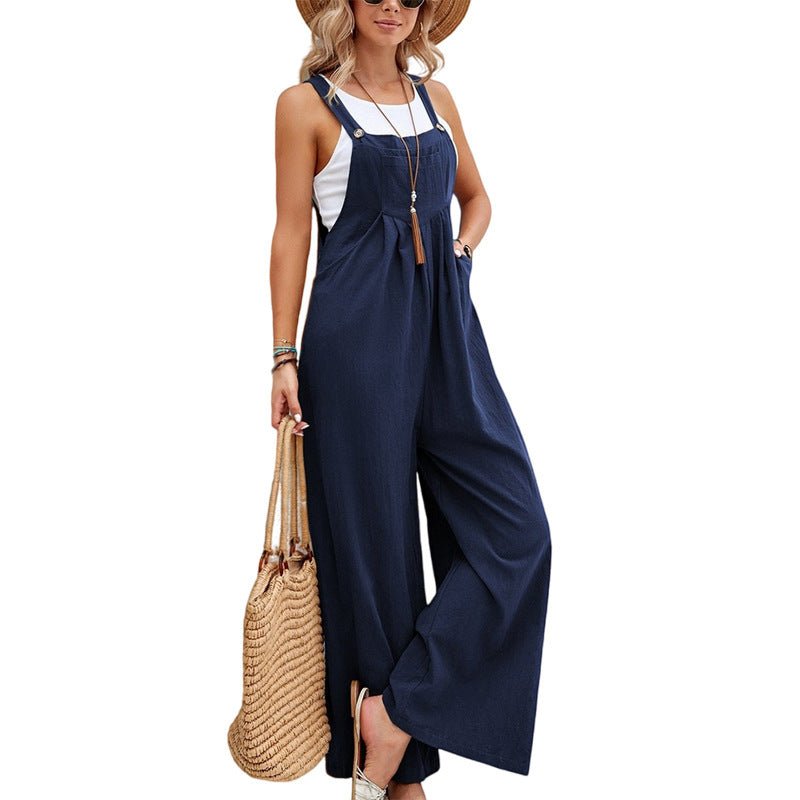 Chic & Comfy: Women's Casual Loose Bib Overalls with Pockets - Artsi Chic Boutique