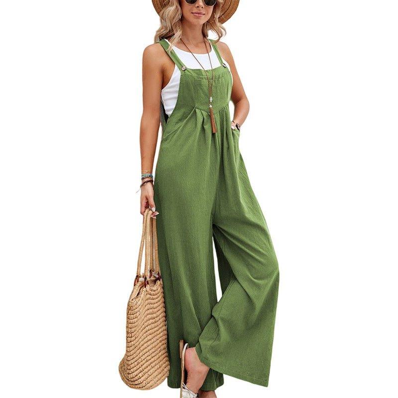 Chic & Comfy: Women's Casual Loose Bib Overalls with Pockets - Artsi Chic Boutique