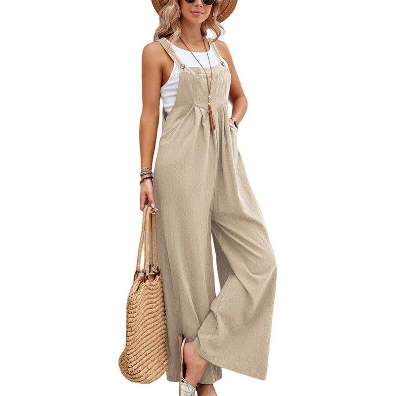 Chic & Comfy: Women's Casual Loose Bib Overalls with Pockets - Artsi Chic Boutique