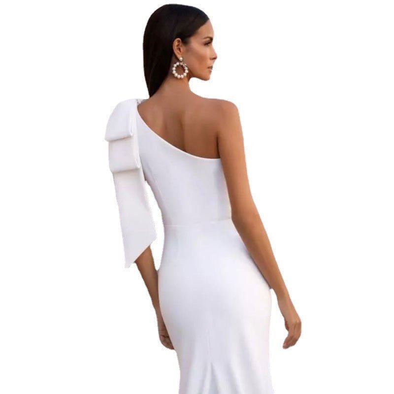 Elegant Women's Fishtail Wedding Dress | Slimming Off-Shoulder Gown - Artsi Chic Boutique