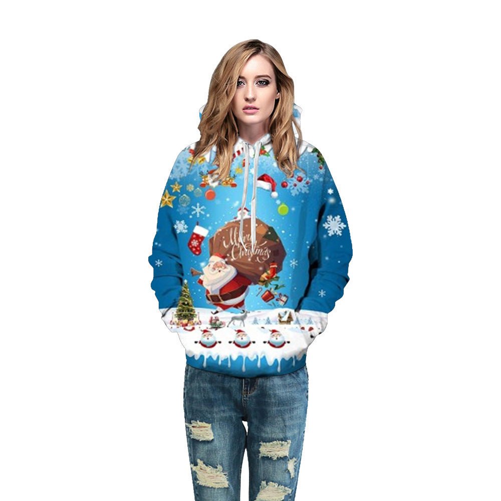 Festive 3D Christmas Pullover Hoodie – Holiday Spirit in Every Stitch - Artsi Chic Boutique