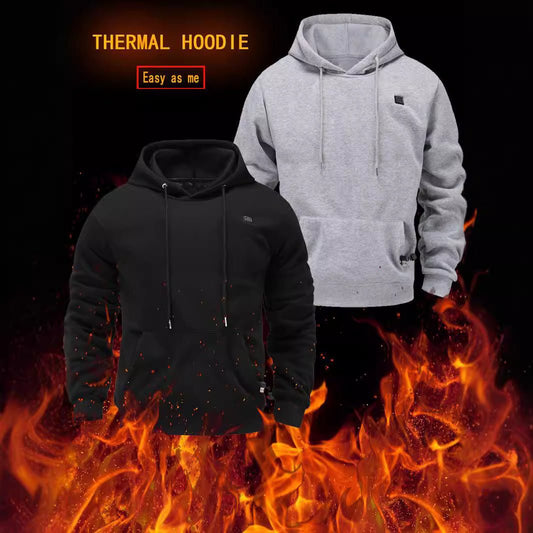 Black & Gray hoodies with adjustable temperature control, lightweight and warm